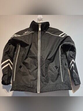 Men's Black Windbreaker Jacket with White Piping